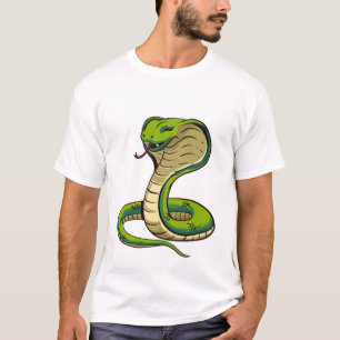 Camiseta Icono de cobra divertido boceto de personaje de di