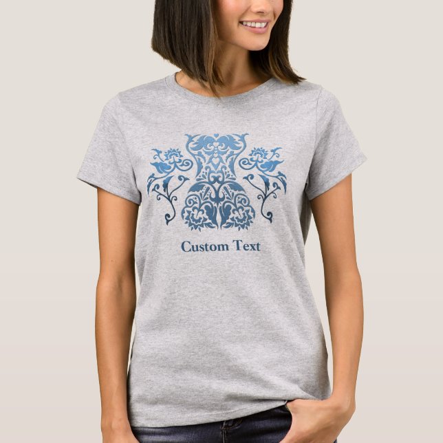 Camiseta Icono de damasco de corsé floral (Anverso)