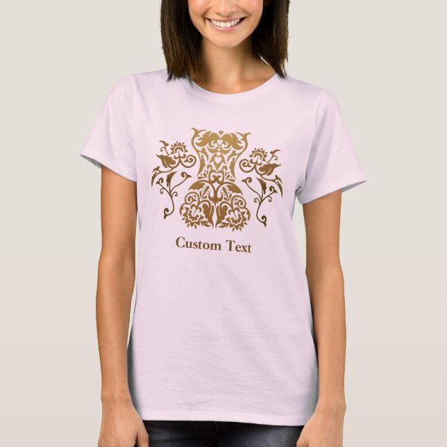 Camiseta Icono de damasco de corsé floral (Anverso)