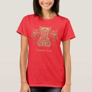 Camiseta Icono de damasco de corsé floral
