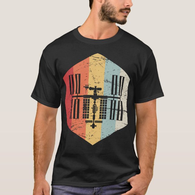 Camiseta Icono de Estación Espacial Internacional Retro Iss (Anverso)