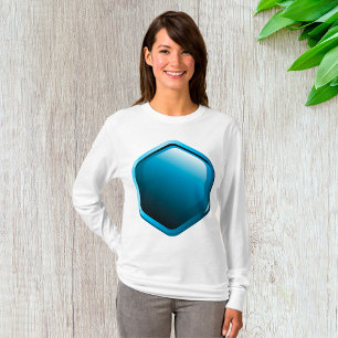 Camiseta Icono de hexágono azul brillante geométrico modern