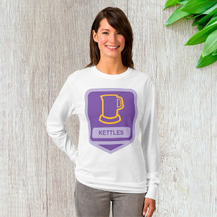 Camiseta Icono de Ketles morados y amarillos modernos