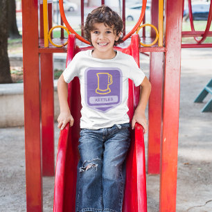 Camiseta Icono de Ketles morados y amarillos modernos