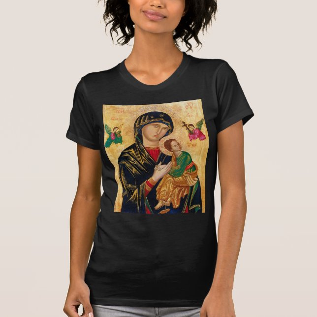 Camiseta Icono de la ayuda perpetua Virgen María Arte (Anverso)
