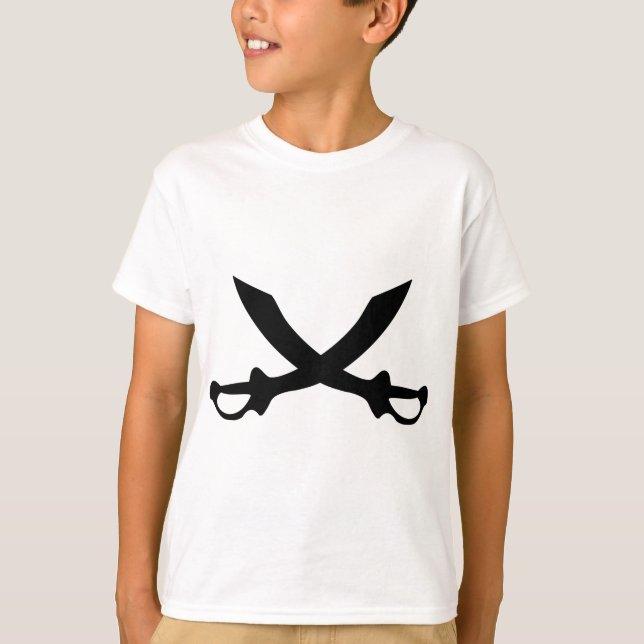 Camiseta icono de la espada del sable del pirat (Anverso)