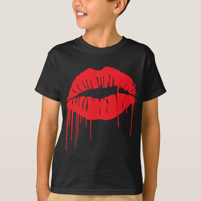 Camiseta Icono de la moda de los labios rojos, labios , lab (Anverso)