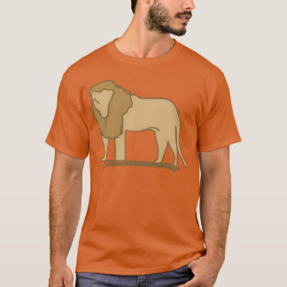 Camiseta Icono de león animal depredador marrón familia
