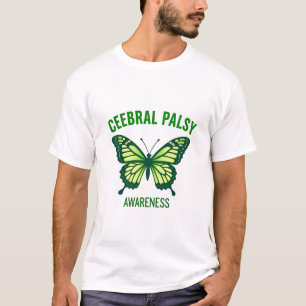 Camiseta Ícono de mariposa verde para la toma de conciencia