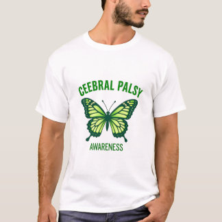 Camiseta Ícono de mariposa verde para la toma de conciencia