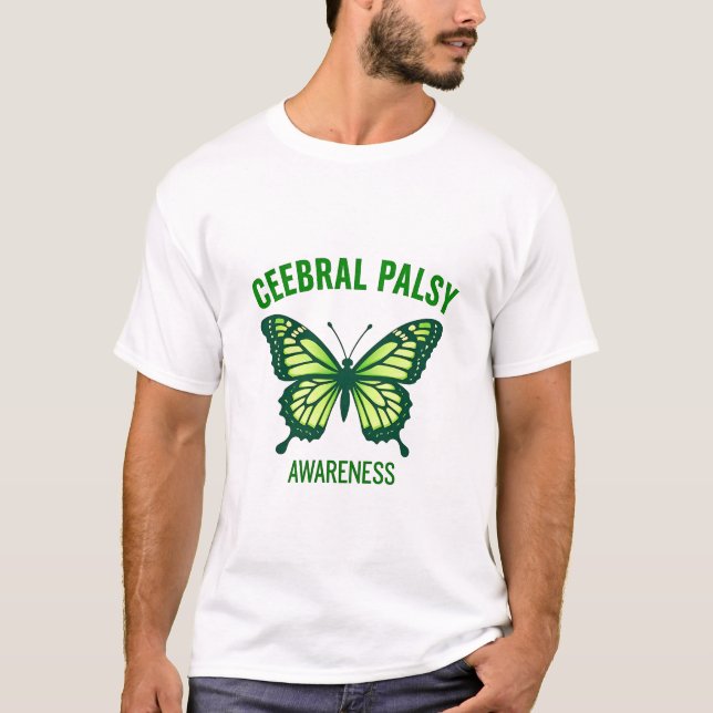 Camiseta Ícono de mariposa verde para la toma de conciencia (Anverso)