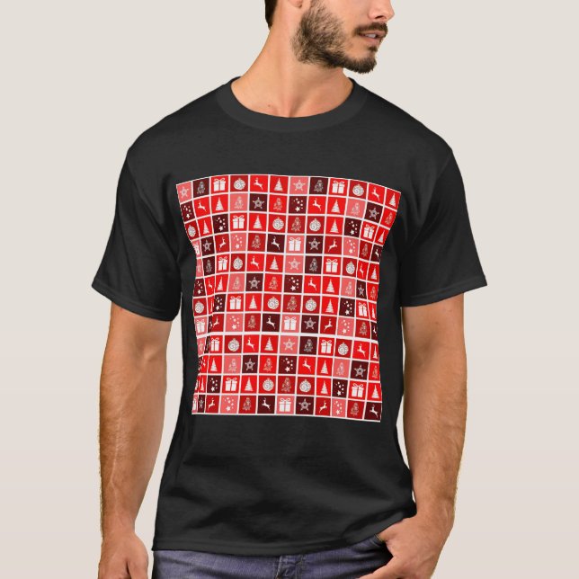 Camiseta Icono de navidad Plaza roja arte de vacaciones clá (Anverso)
