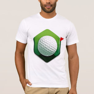 Camiseta Icono de pelota de golf estilizada con fondo verde