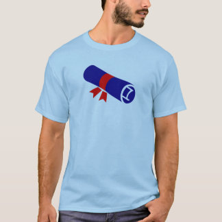 Camiseta Icono de Pergamino de Graduación Azul Marino con C