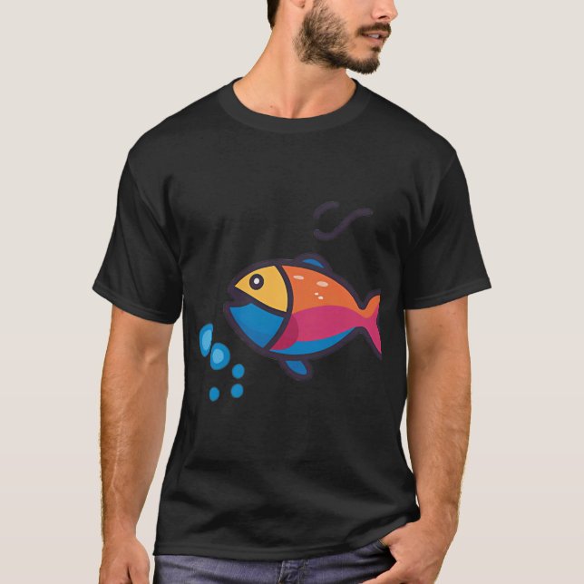 Camiseta Icono de pez nadando (Anverso)