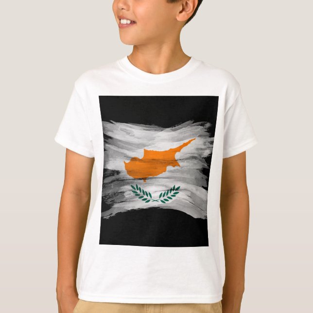 Camiseta Icono de pincel de la bandera de Chipre, bandera n (Anverso)