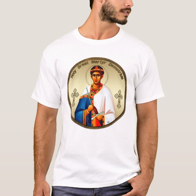 Camiseta icono de San Demetrio, grabado (Anverso)