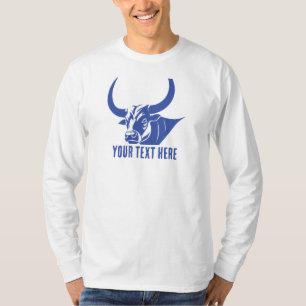 Camiseta Icono de silueta de cabeza de toro azul