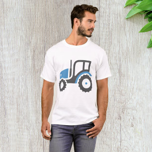 Camiseta Icono de Tractor Agrícola Azul y Gris