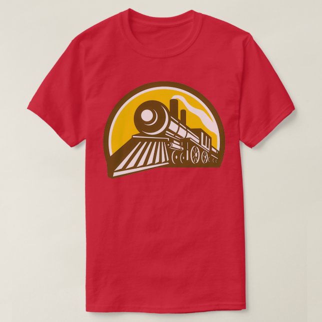 Camiseta Icono de tren de locomotora de vapor (Diseño del anverso)