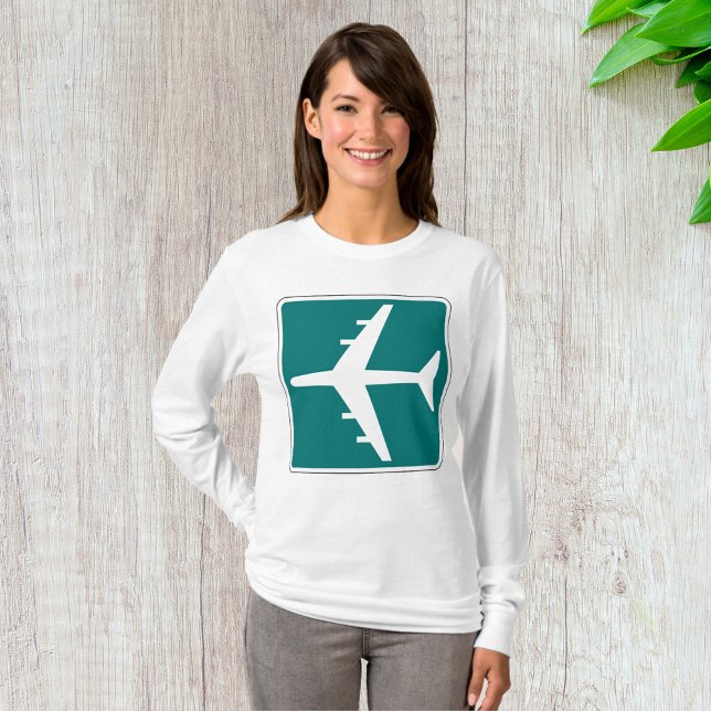 Camiseta Icono de viaje de avión de Rótulo Símbolo de aerop (Subido por el creador)