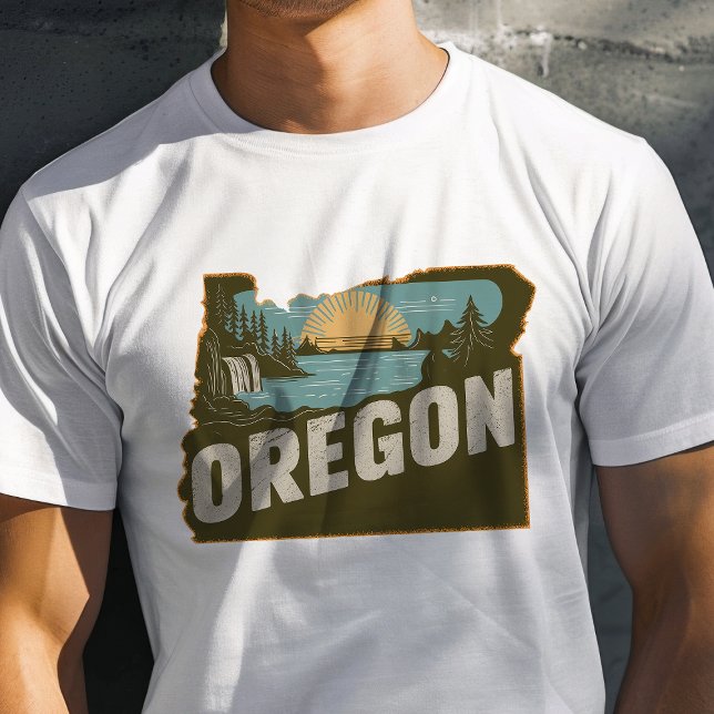 Camiseta Icono de viaje retro gráfico de Oregón (Subido por el creador)