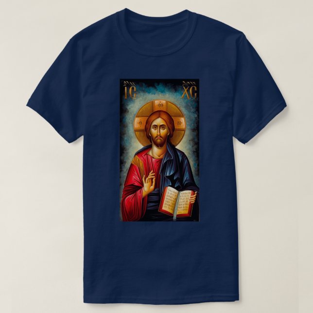 Camiseta ícono de xc nika Jesucristo el orto del pentocrado (Diseño del anverso)