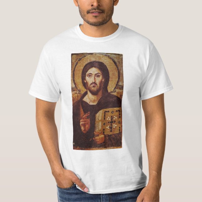 Camiseta Icono del cristiano de Pantocrator del Jesucristo (Anverso)