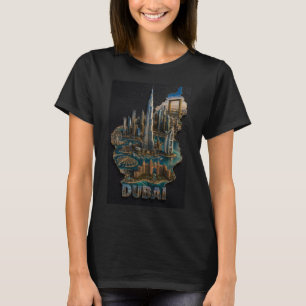 Camiseta Icono horizonte de Dubái Arte 3D