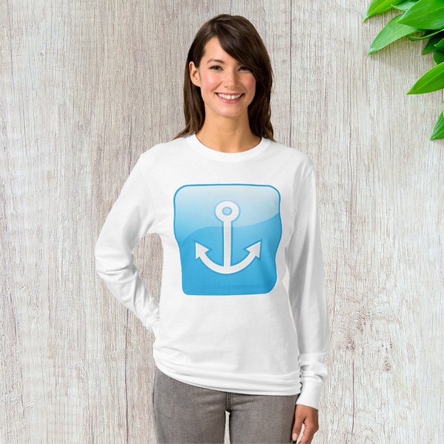 Camiseta Icono nautical Blue Anchor Marítimo moderno (Subido por el creador)