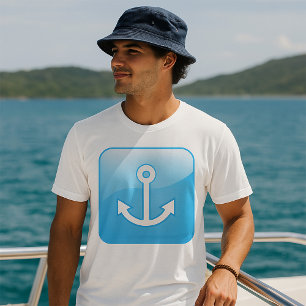 Camiseta Icono nautical Blue Anchor Marítimo moderno