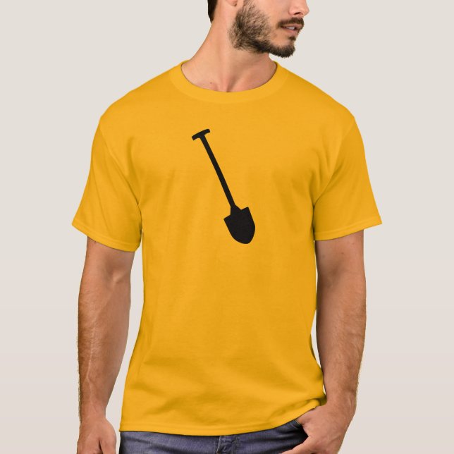 Camiseta Icono negro de la espada de la pala (Anverso)