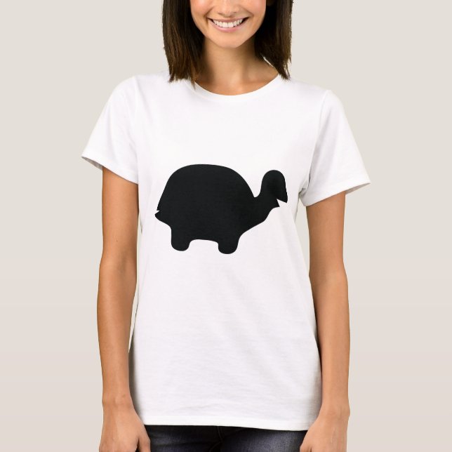 Camiseta icono negro de la tortuga (Anverso)