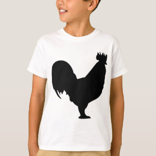 Camiseta icono negro del gallo