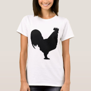 Camiseta icono negro del gallo