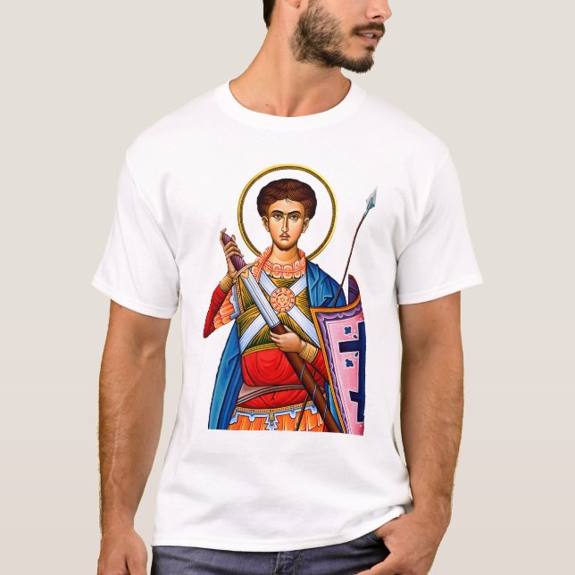 Camiseta Icono ortodoxo de Saint Demetrius Mitrovdan (Anverso)