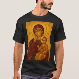Camiseta Icono ortodoxo de Theotokos y el niño Jesús Cristo