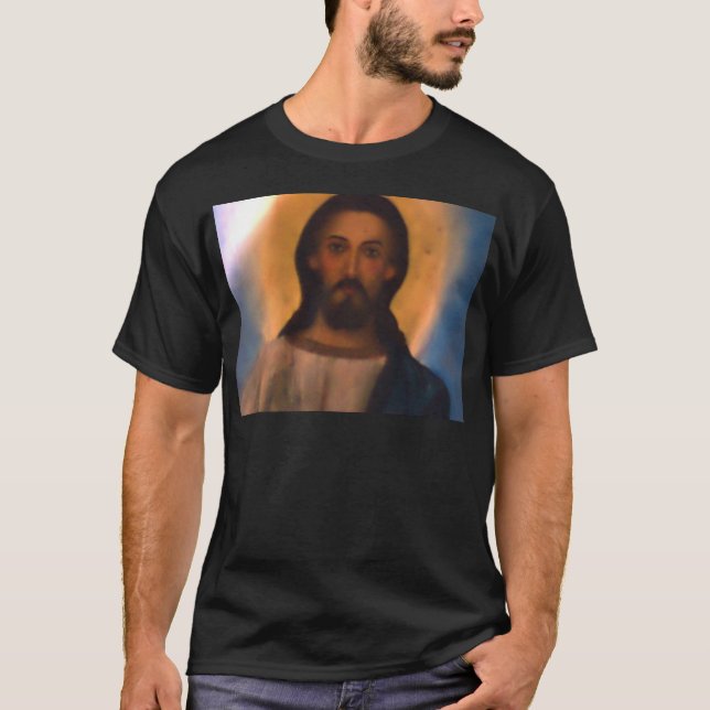 Camiseta Icono ortodoxo pintado por mano de Jesucristo Vint (Anverso)