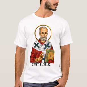Camiseta icono ortodoxo serbio de santos Nicolás