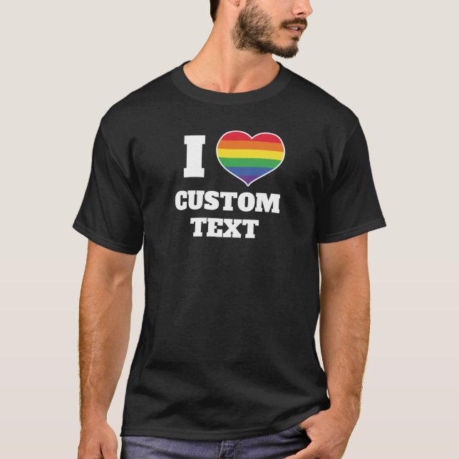 Camiseta Icono plano del corazón del arco iris (Anverso)