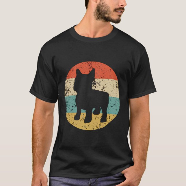 Camiseta Ícono retro de raza de perro Bulldog francés (Anverso)