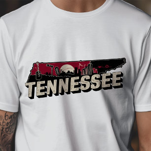 Camiseta Icono Retro de Viajes Tennessee Gráfico