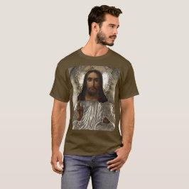 Camiseta Icono ruso del Pantocrador de Cristo Silver Oklad 