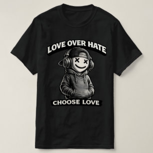 Camiseta Icono Urbano Amor Sobre Odio Sonriendo Ojos X Urba