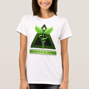 Camiseta Icono verde de la enfermera registradoa del RN del