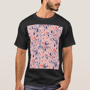 Camiseta Iconos australianos, patrón decorativo impecable.