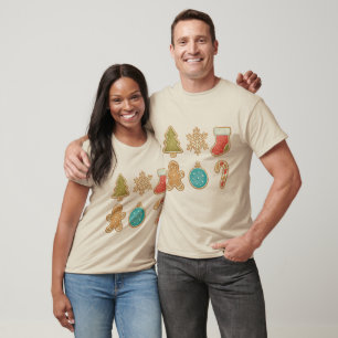 Camiseta Iconos caprichosos de galletas de Navidad