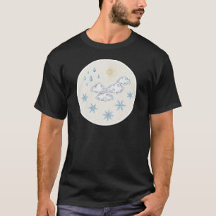 Camiseta Iconos climáticos caprichosos: sol, nubes, lluvia 