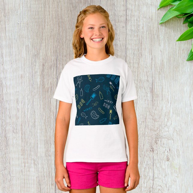 Camiseta Iconos de barbacoa Herramientas de parrillada de c (Subido por el creador)