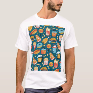 Camiseta Iconos de comida rápida: Doodles antiguos